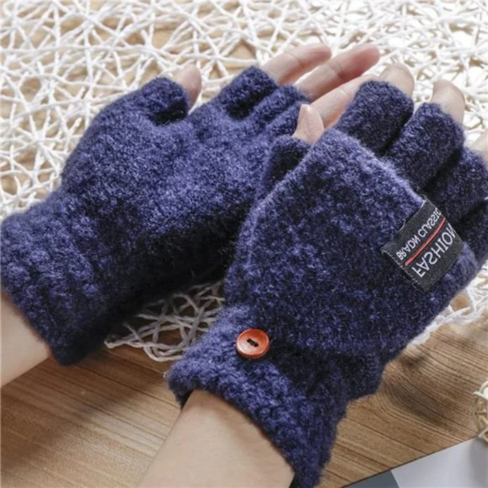6 Pairs Unisex Winter Gloves with Mittens Cover Cap Knitted Convertible Gloves